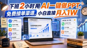 下班2小时用AI一键做PPT,免费接单渠道,小白直接月入1W【揭秘】-开心分享网