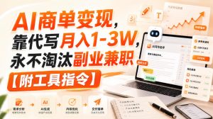 AI商单变现,靠代写月入1-3W,永不淘汰副业兼职【附工具指令】【揭秘】-开心分享网