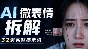 AI微表情拆解提示词合集,精准调控AI角色表情,可直接复用,0基础也能调出影视级表情变化-开心分享网