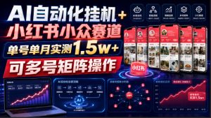 AI自动化挂G+小红书小众赛道,单号单月实测1.5w+,可多号矩阵操作【揭秘】-开心分享网