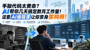 手敲代码太费命？AI帮你几天搞定数月工作量！这套AI编程课让你变身架构师！【原创双语字幕】-开心分享网
