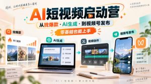 AI短视频启动营,从找爆款·AI生成·到视频号发布,零基础也能上手-开心分享网