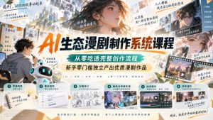 AI生态漫剧制作系统课程，从零吃透完整创作流程，新手零门槛独立产出优质漫剧作品-开心分享网