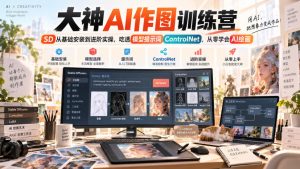 大神AI作图训练营,SD从基础安装到进阶实操,吃透模型提示词ControlNet,从零学会AI绘画-开心分享网