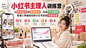 小红书主理人训练营,从养号起号到带货转化,吃透平台规则,普通人零基础玩转小红书实现流量变现-开心分享网