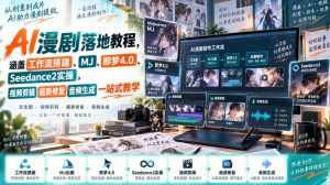 AI漫剧落地教程,涵盖工作流搭建、MJ、即梦4.0、Seedance2实操,视频剪辑画质修复音频生成一站式教学-开心分享网