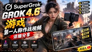 Grok 4.6也能做游戏?第一人称作战视频实测|玩法详细讲解-开心分享网