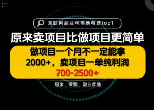 一单利润700-2.5K+,为什么我们要卖项目而不是做项目,我们普通人应该怎样开始?【揭秘】-开心分享网