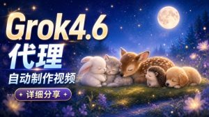 Grok 4.6代理自动制作视频!从提示词到成片全流程详细分享|AI Agent实操分享-开心分享网