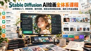 【无水印】Stable Diffusion AI绘画全体系课程,从零基础入门、参数原理、插件控图、模型运用到商业实操、高阶工作流全覆盖-开心分享网