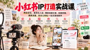 小红书ip打造实战课，商业定位、差异化人设、爆款选题文案、拍摄剪辑、搜索流量、安全公转私一站式落地教学-开心分享网