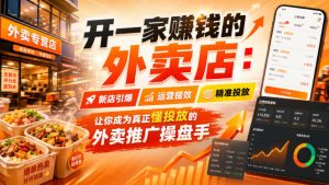 开一家賺钱的外卖店:新店引爆·运营提效·精准投放,让你成为真正懂投放的外卖推广操盘手-开心分享网