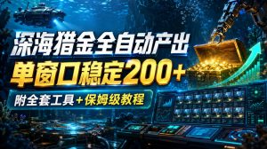深海猎金全自动产出,单窗口稳定200+,附全套工具+保姆级教程【揭秘】-开心分享网