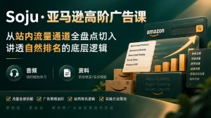 亚马逊高阶广告课，从站内流量通道全盘点切入，讲透自然排名的底层逻辑（直播+音频+资料）-开心分享网