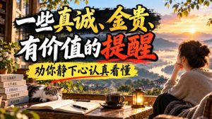 付费文章:一些真诚、金贵、有价值的提醒,劝你静下心认真看懂-开心分享网