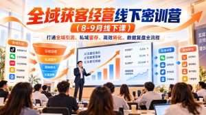 全域获客经营线下密训营(8-9月线下课),打通全域引流、私域留存、高效转化、数据复盘全流程-开心分享网