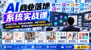 【无水印】AI商业落地系统实战课,从节点工作流、导演台到分镜创作,掌握可复用的AI内容生产工作流,提升图文视频制作效率与商业交付能力-开心分享网
