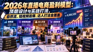 2026年直播电商盈利模型：顶层设计与实战打法，自然流、短视频连爆、达人打法全覆盖-开心分享网