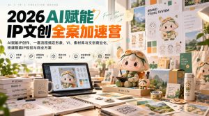 2026AI赋能ip文创全案加速营，AI赋能IP创作，一套流程搞定形象、VI、素材库与文创商业化，搭建整套IP视觉与商业方案-开心分享网