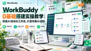 WorkBuddy 0基础搭建实操教学｜搭建AI自动化工作流，打造专属AI团队-开心分享网