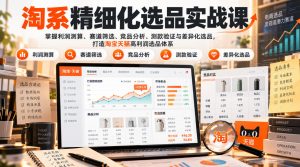 货架电商精细化选品实战课:掌握利润测算、赛道筛选、竞品分析、测款验证与差异化选品,打造淘宝天猫高利润选品体系-开心分享网