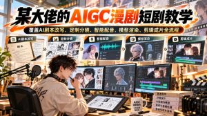 某大佬的AIGC漫剧短剧教学,覆盖AI剧本改写、定制分镜、智能配音、模型渲染、剪辑成片全流程-开心分享网