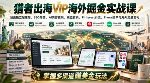 猎者出海VIP海外掘金实战课:涵盖独立站、SEO站群、AI变现、联盟营销、Pinterest引流、Fiverr接单与海外流量套利,掌握多渠道賺美金玩法-开心分享网